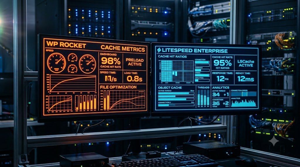 LiteSpeed Cache vs WP Rocket performance comparison and speed benchmarks
